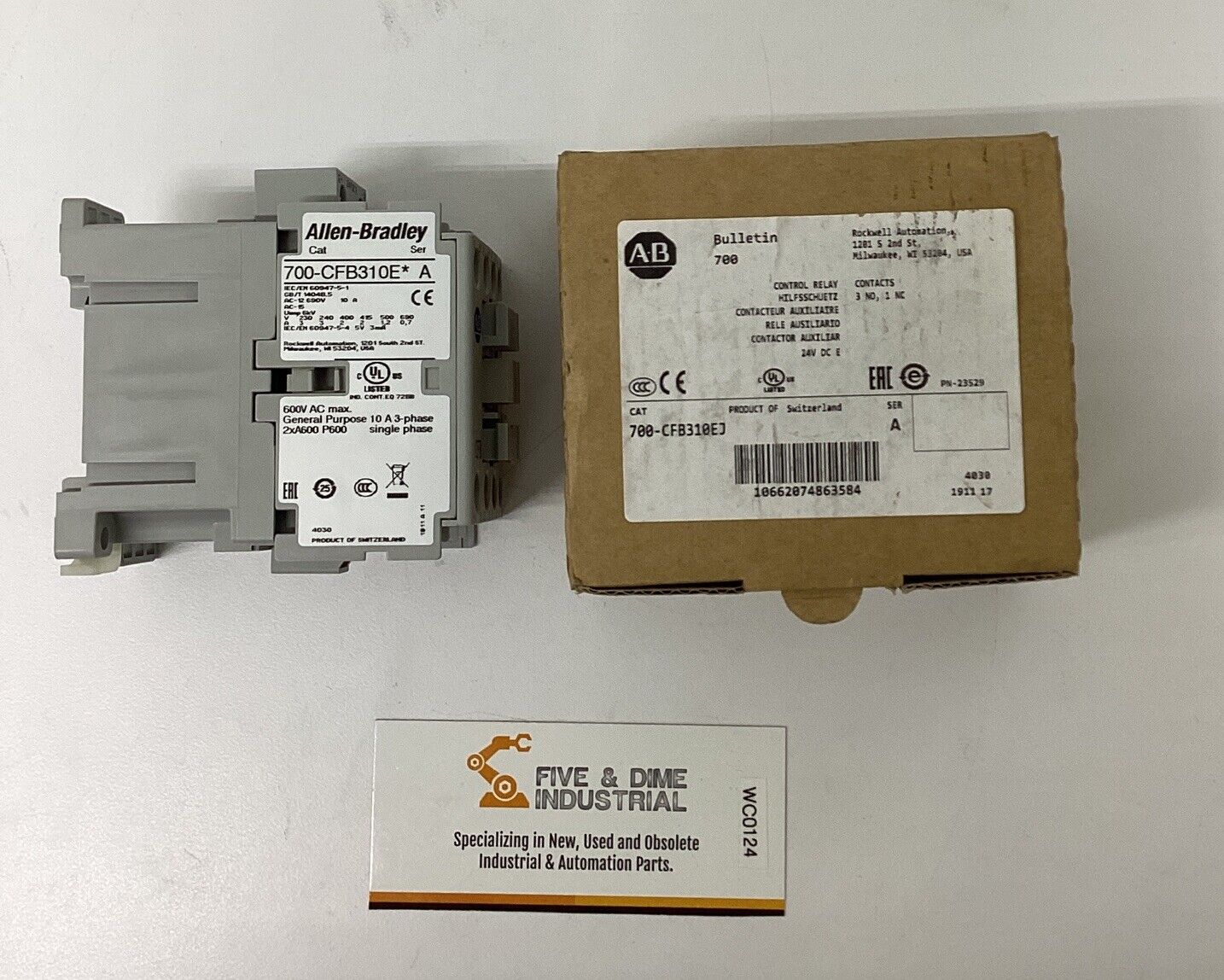 Allen Bradley 700-CFB310EJ Control Contactor Relay 24VDC NEW (CL171)