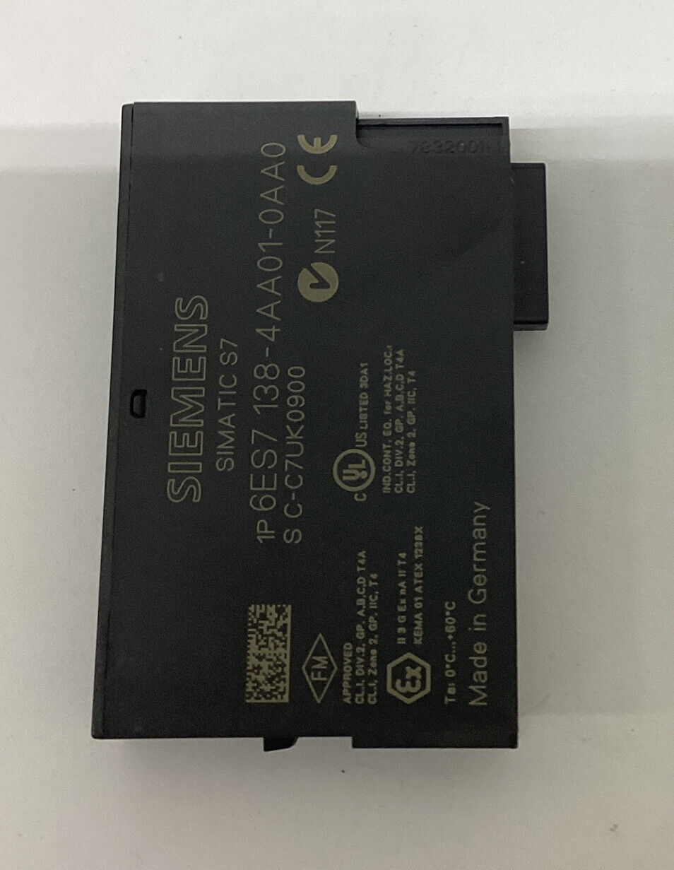 Siemens 6ES7-138-4AA01-0AA0 Simatic S7 Reserve Module (YE168)