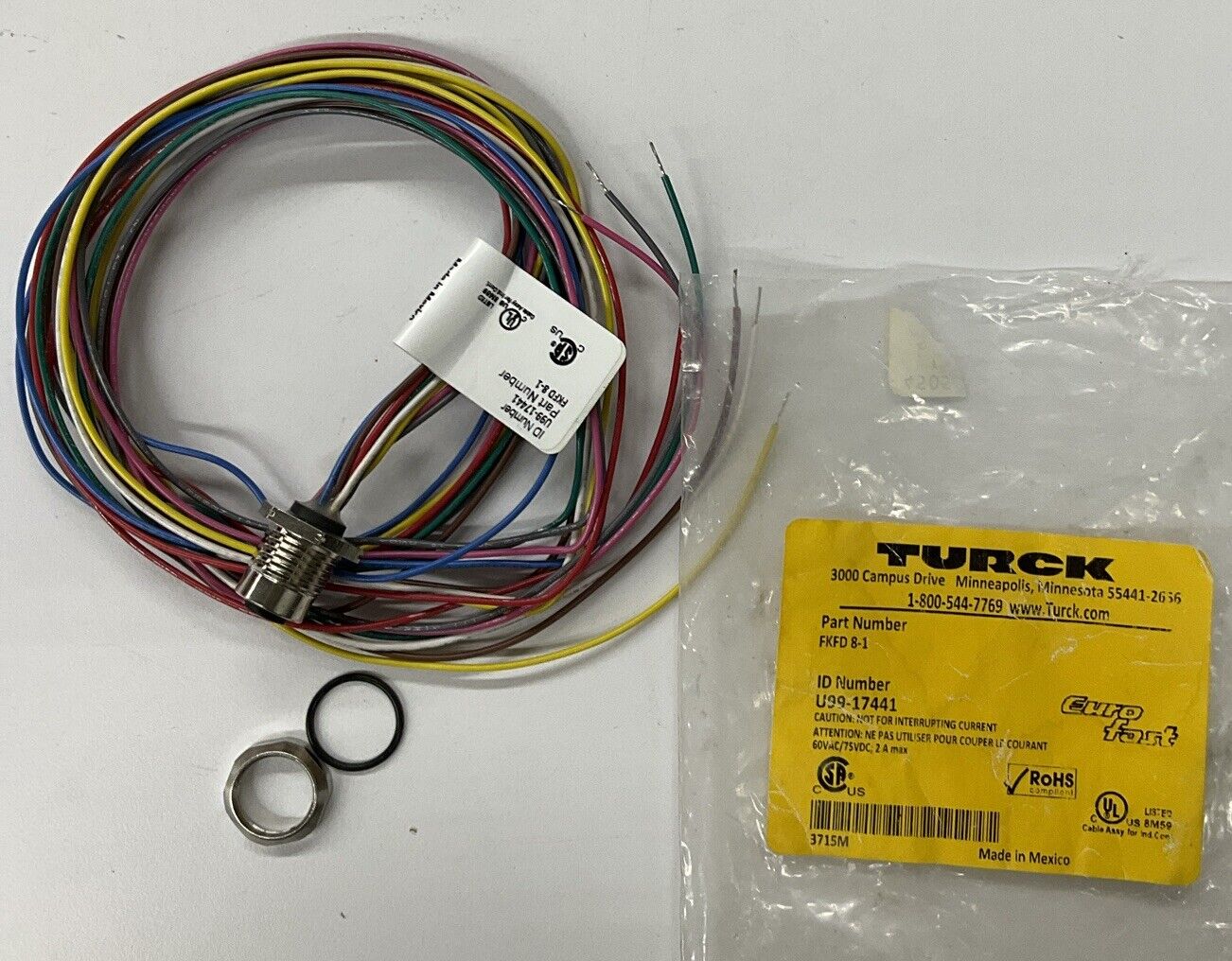 Turck FKFD-8-1 / U99-17441 1M 8-Wire m12 Female Receptacle (CL299) - 0