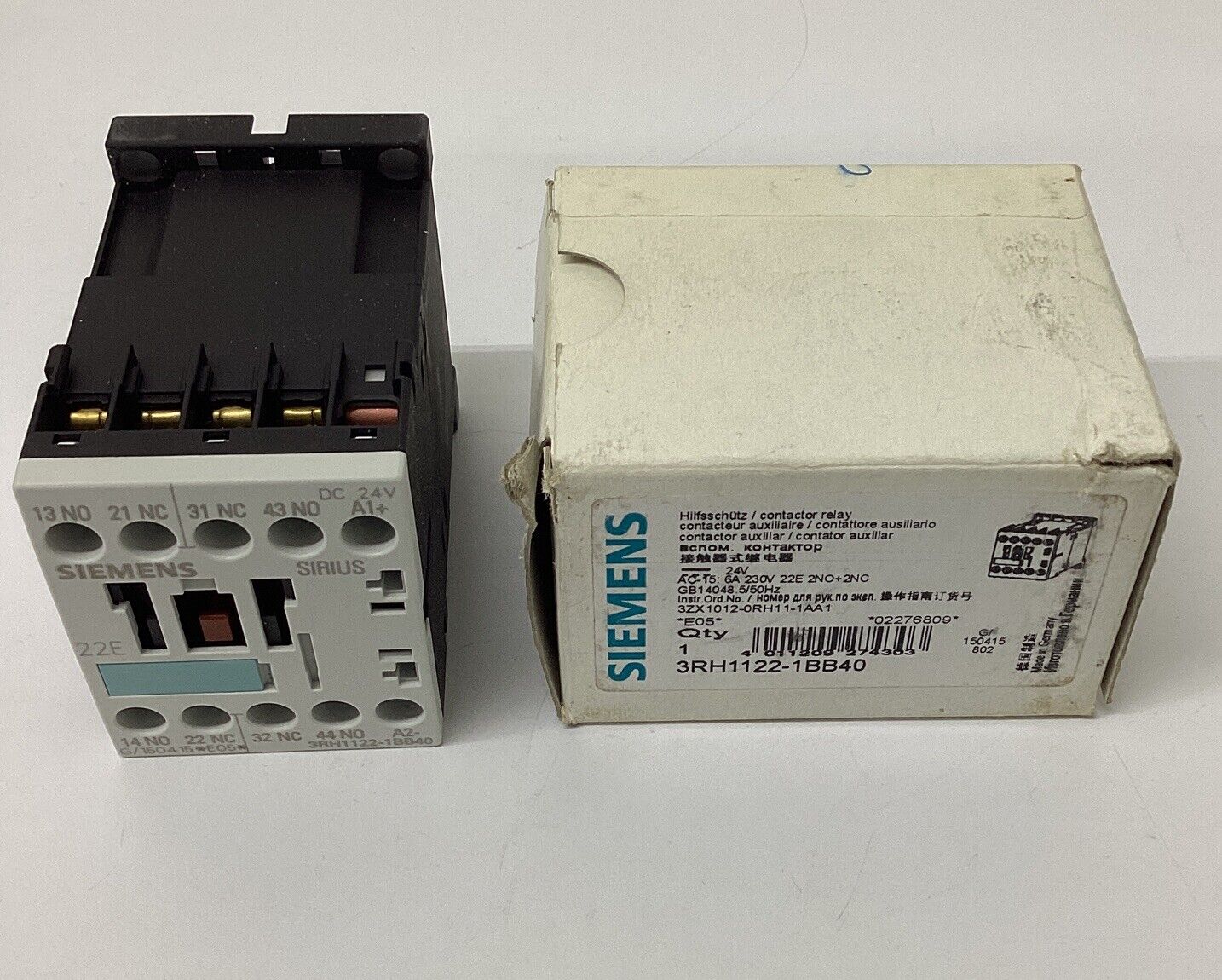 Siemens 3RH1122-1BB40  24VDC Control Relay Contactor (YE256)