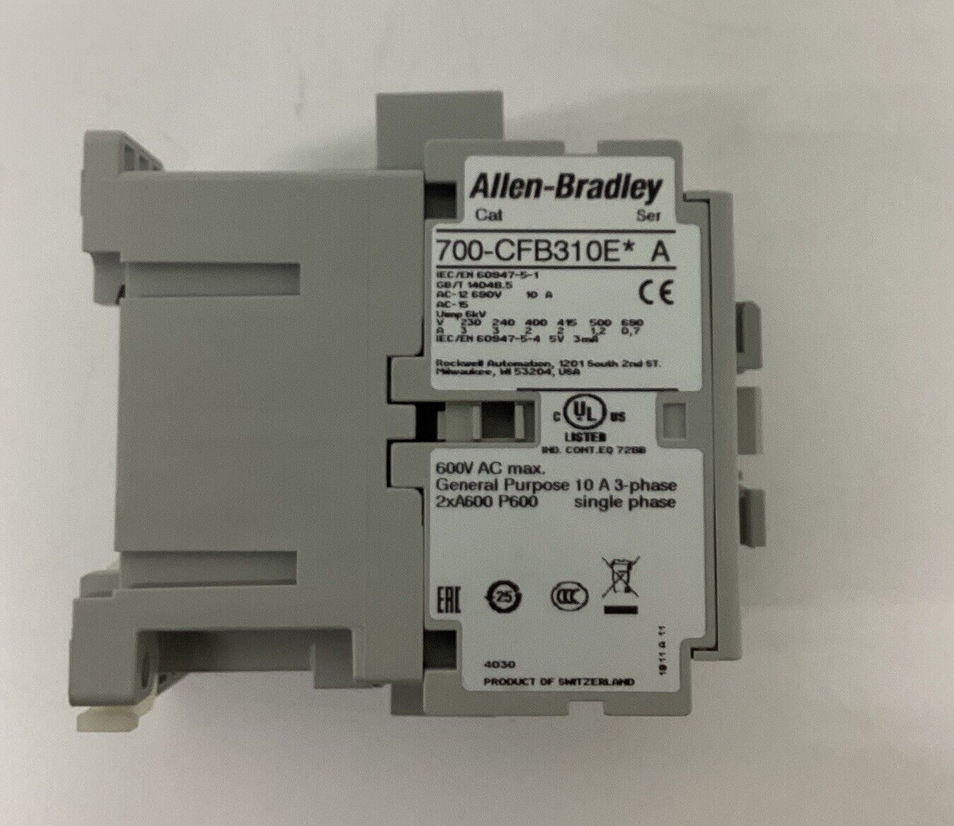 Allen Bradley 700-CFB310EJ Control Contactor Relay 24VDC NEW (CL171)