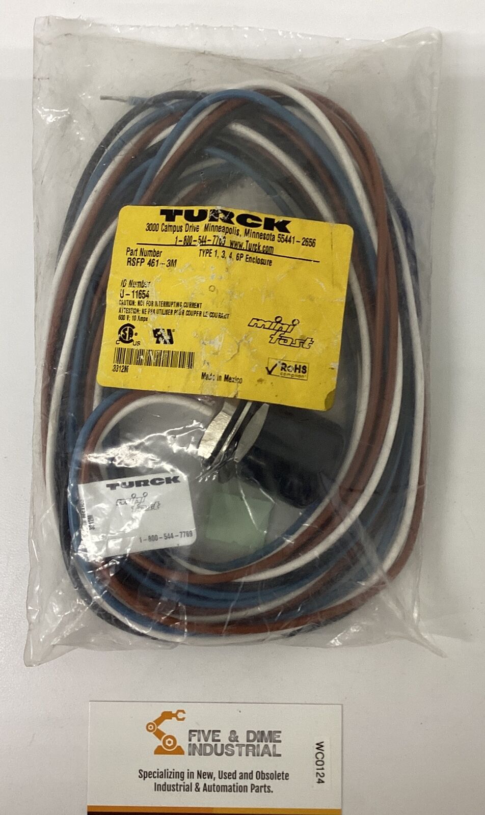 Turck rsff-461-3M  U11654  4 Pole Minifast Receptacle (GR208)