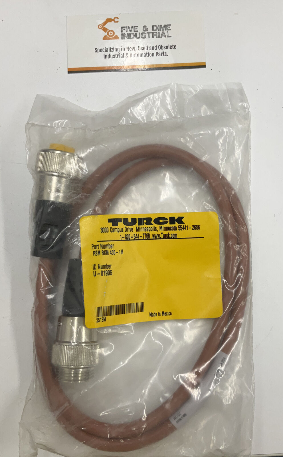 Turck RSM RKM 430-1M Cordset Cable U-01905 (CBL104)