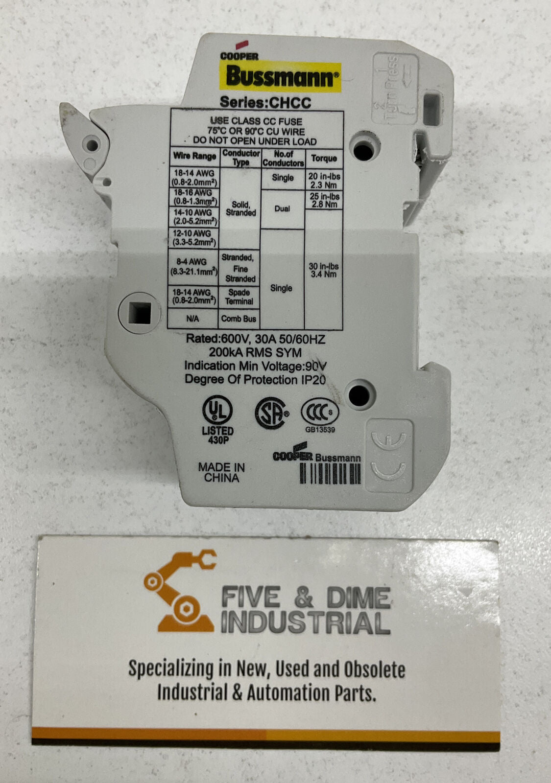 Bussmann CHCC (2) New Fuse Block Holder 30 Amp 600V  (GR145)