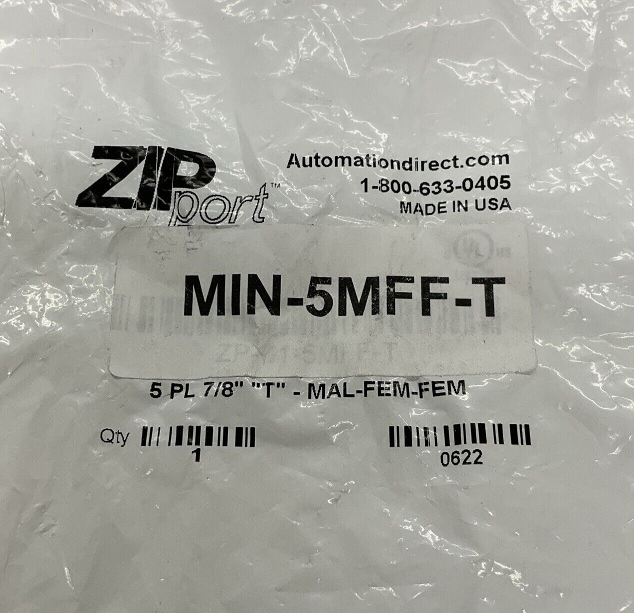 Automation Direct ZP-S1-5MFF-T Coupler 5-Pole 7/8" Male/Female/Female (BK156)