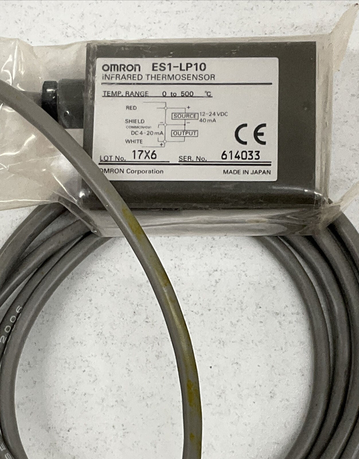 OMRON ES1-LP10 New Infared Thermosensor 0-500°C 12-24VDC (GR160)