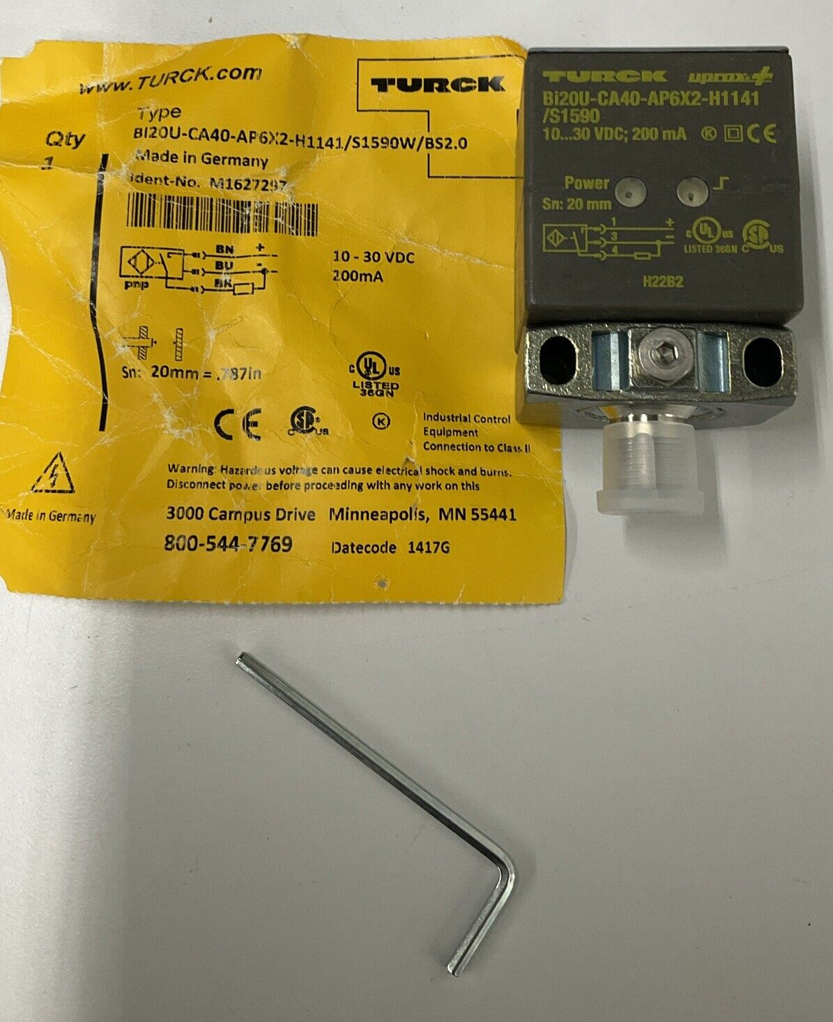 Turck BI20U-CA40-AP6X2-H1141/S1590W/BS2.0 / M1627297 Sensor (RE138) - 0