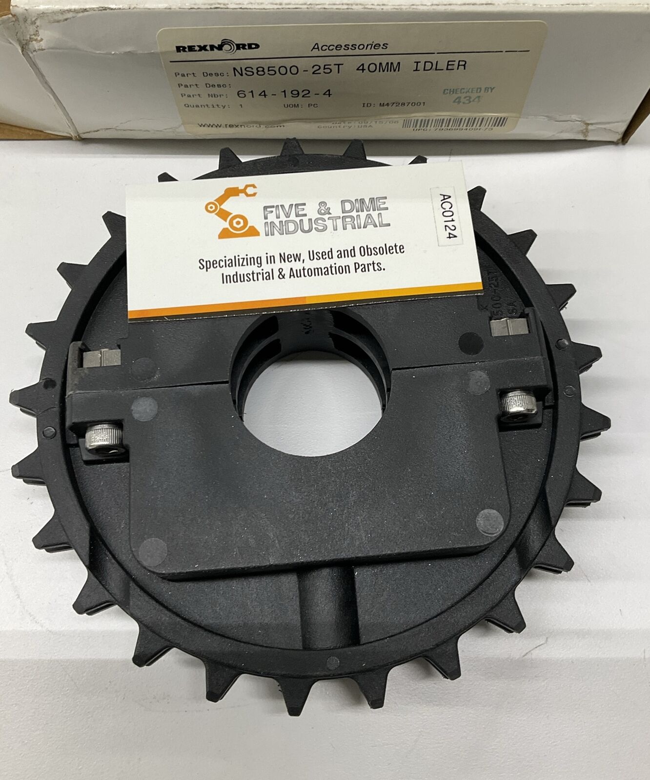 Rexnord 614-192-4 NS8500-25T 40mm MatTop Idler Sprocket (OV161) - 0