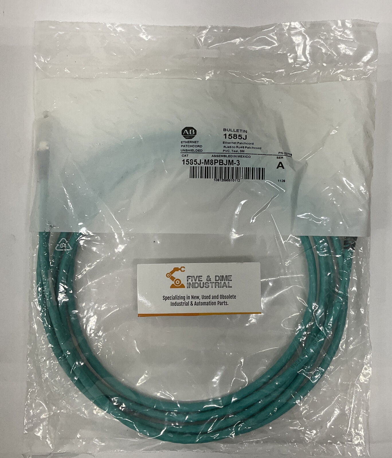 Allen Bradley 1585J-M8PBJM-3 Ser A. Ethernet Cable 3 Meters (CBL136)