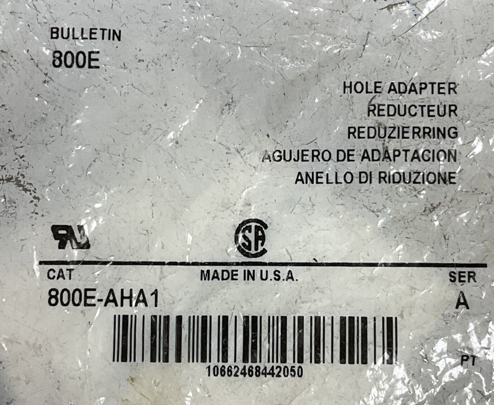 Allen Bradley  800E-AHA1 PANEL  New HOLE ADAPTER (BL158)