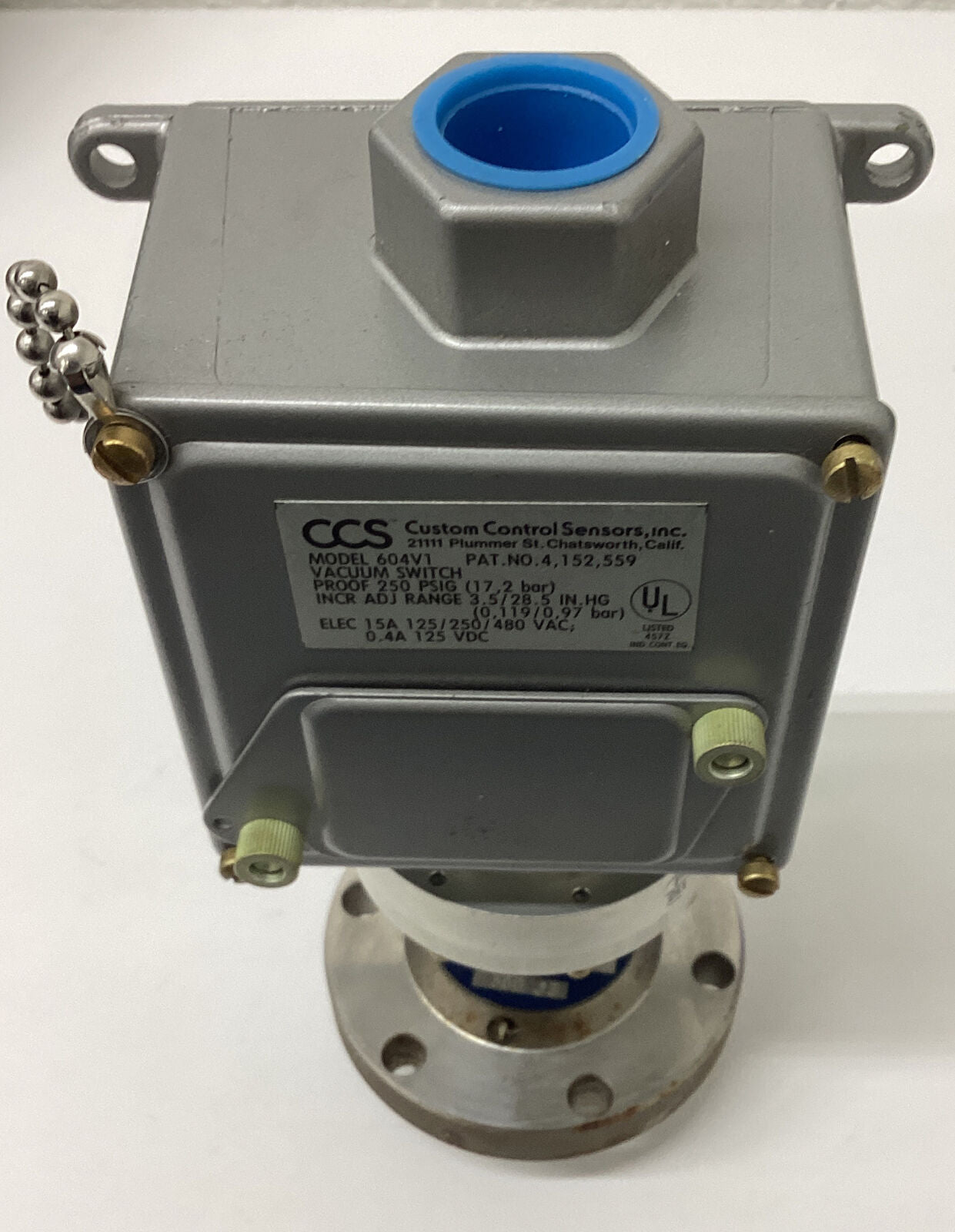 CCS 604V1 Vacuum Pressure Switch w/ ITT Diaphragm (YE246)