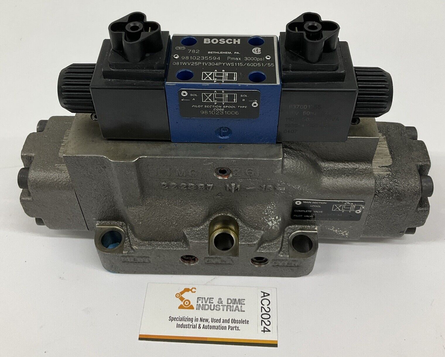 Bosch 9810235594 / 081WV25P1V304PYWS115/60D51/55 Hyraulic Valve 110/115V (OV123) - 0