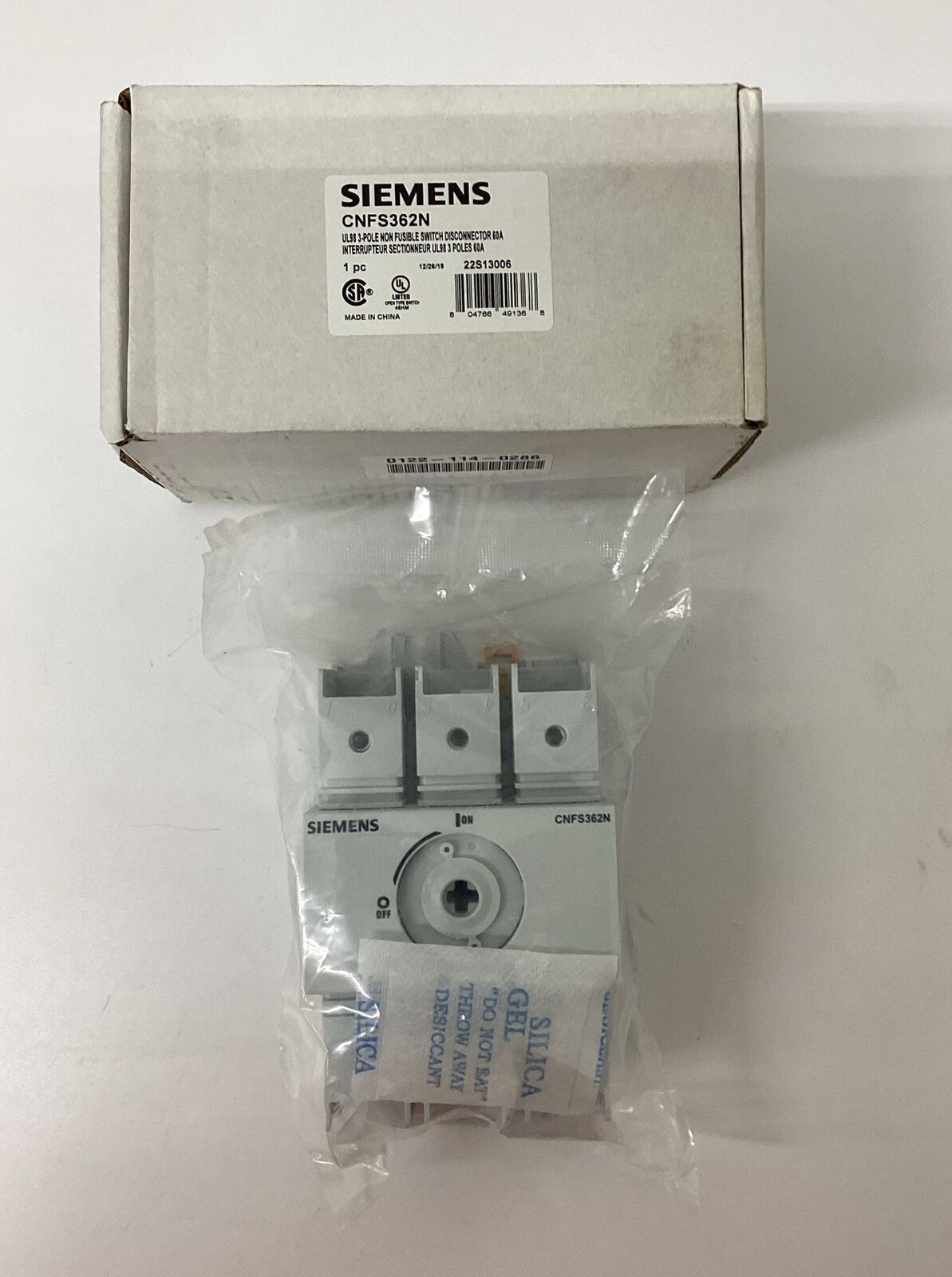 Siemens CNFS362N 3-Pole Non Fusible Disconnector Switch 60A (RE166)