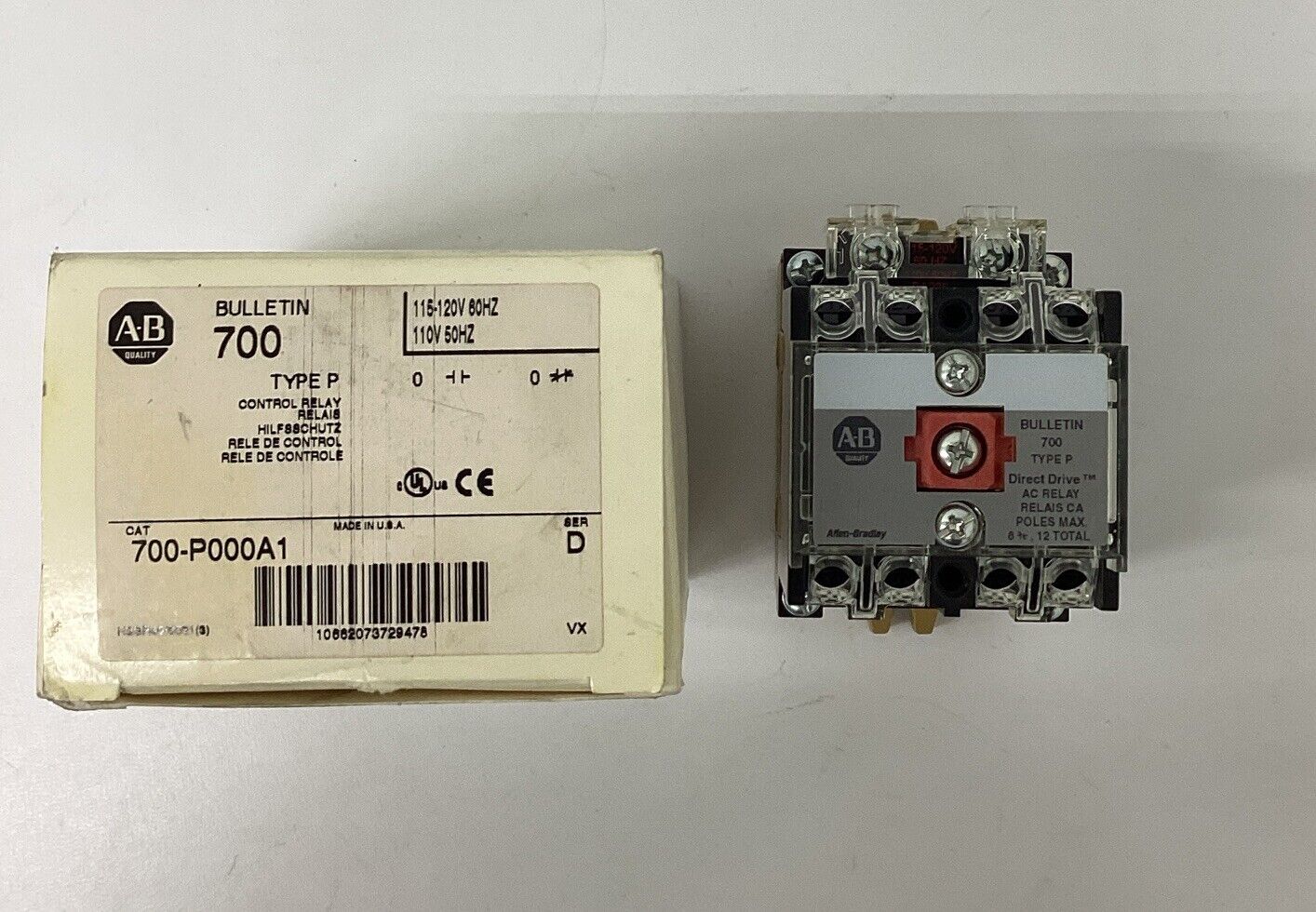 Allen Bradley 700-P000A1 New Control Relay Ser. D 115V Coil (GR139)