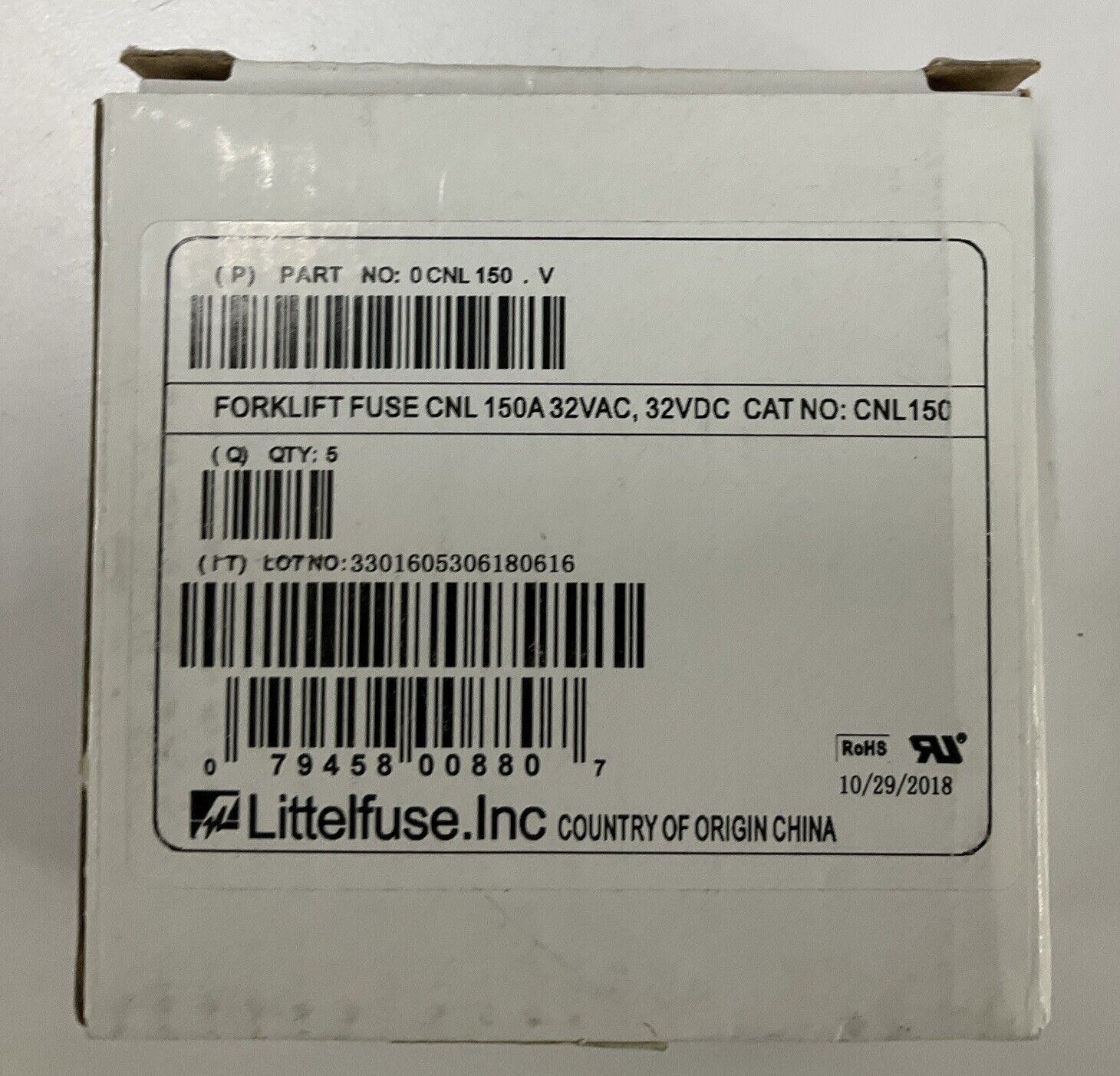 Littelfuse CNL150 5 pack Forklift Fuses 150 Amps 32V AC DC (RE184)