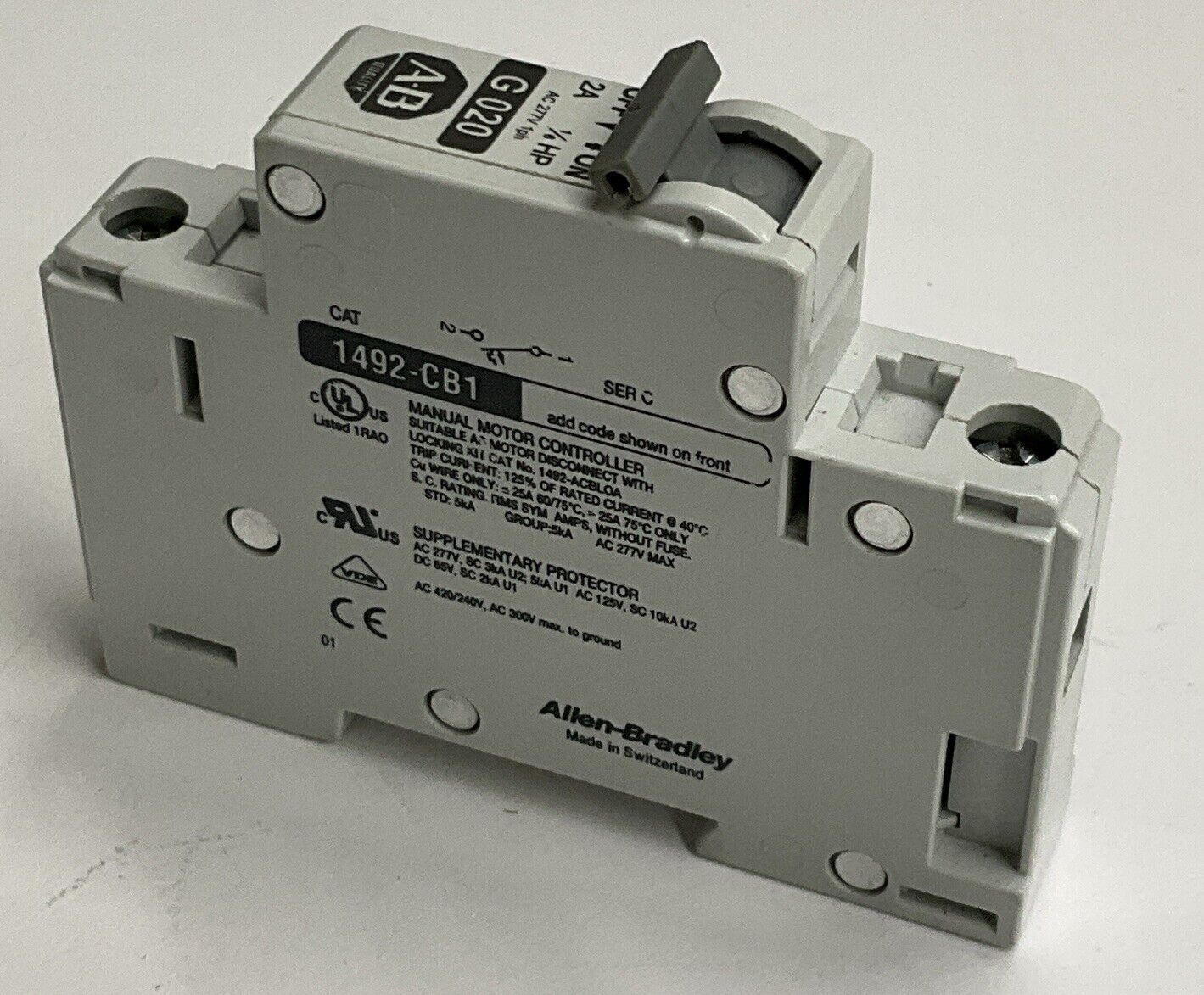 Allen Bradley 1492-CB1-6020 Ser C 2 Amp Circuit Breaker (YE268)