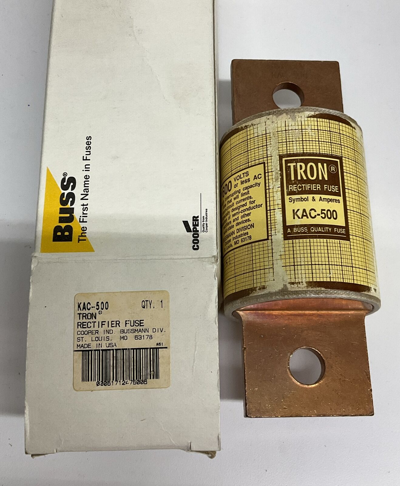 Bussmann Tron Rectifier Fuse kac-500 600V 500 Amps (OV110) - 0