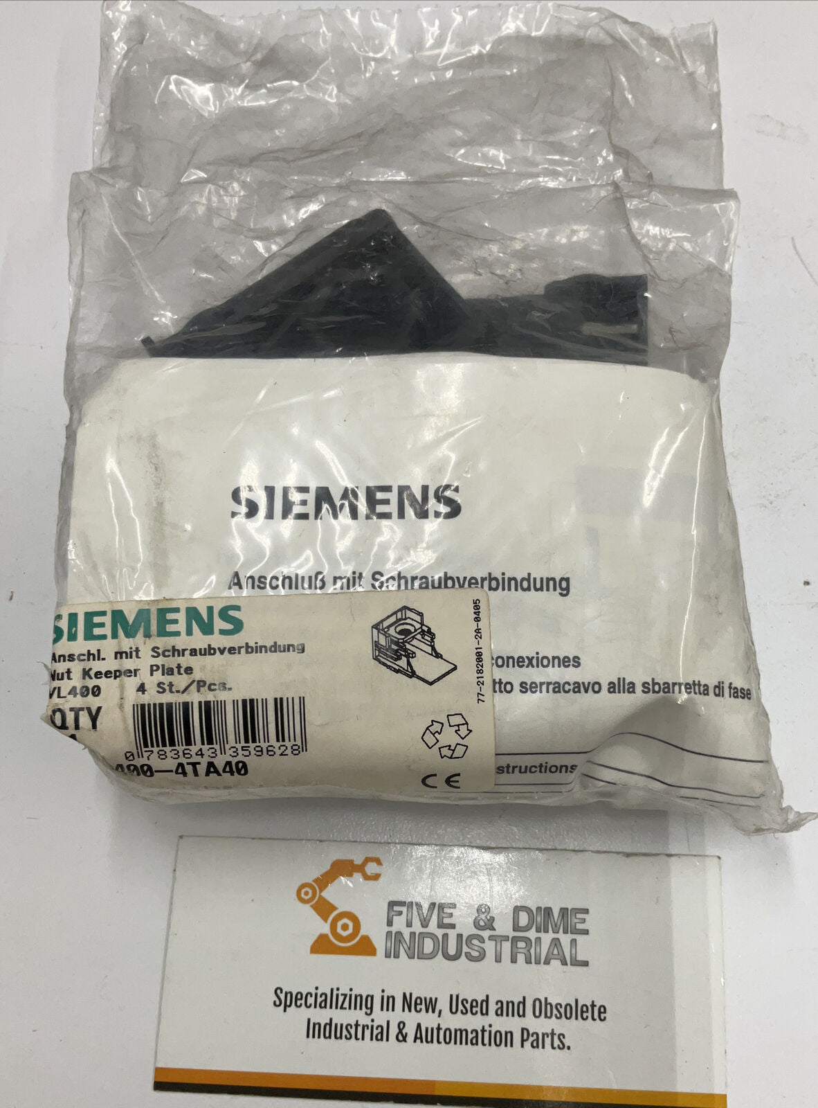 Siemens 3VL9431-7EJ45 Over Current Release VL400 4-Pole (OV121)