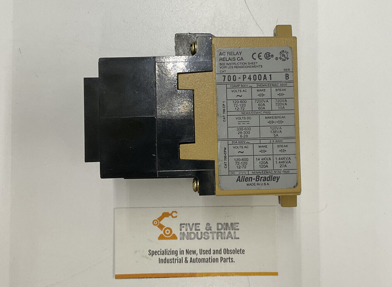 Allen Bradley 700-P400A1 Ser. B 4-Pole Control Relay (CL194)