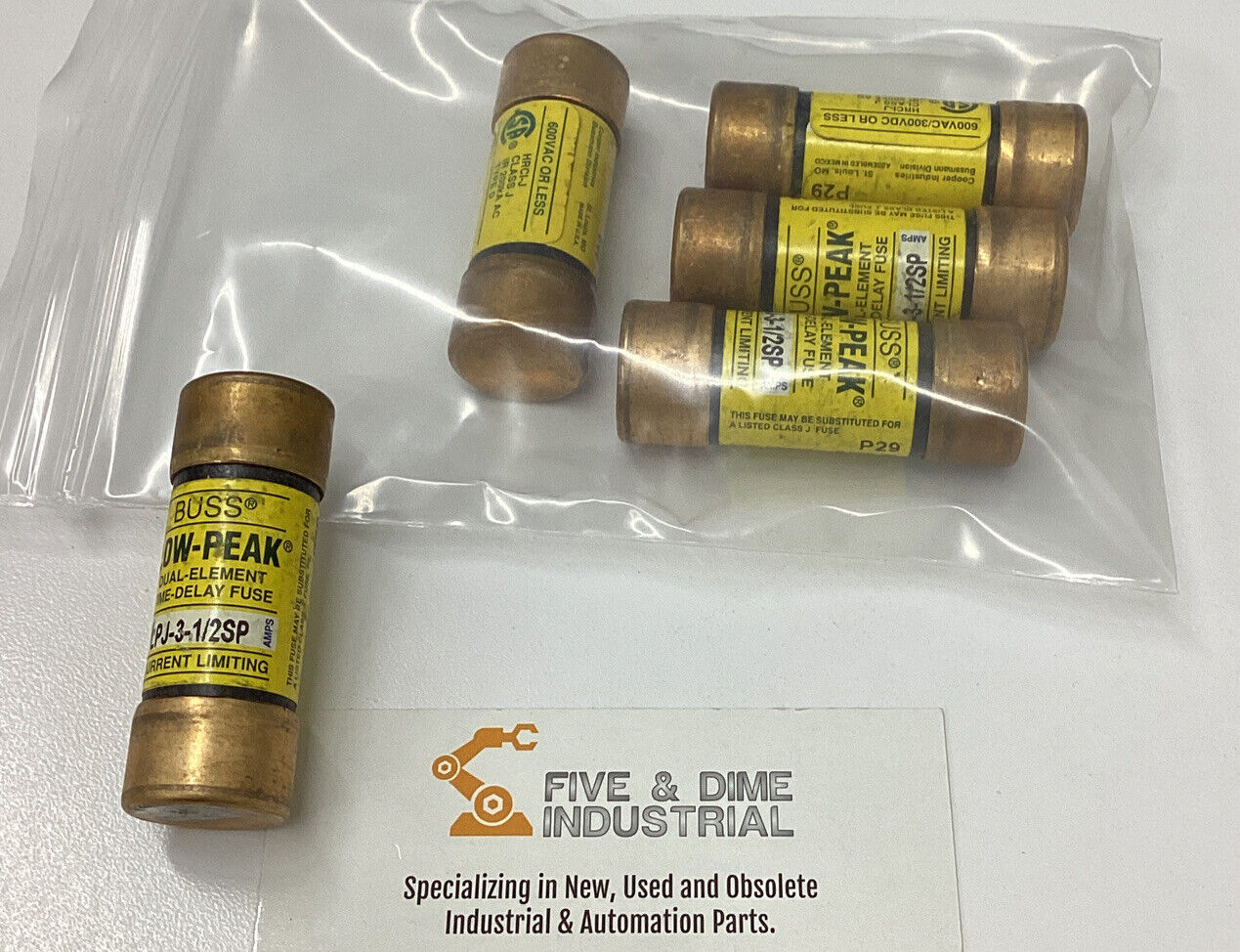 Bussmann Buss Fuses LPJ-3-1/2SP Lot of (5) Dual Element Fuses (CL248)