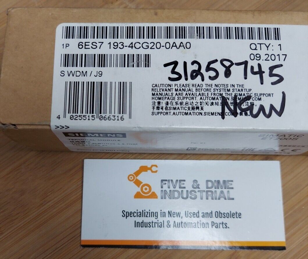 Siemens 6ES7 193-4CG30-0AA0 New Sealed  Terminal Module (BL116)