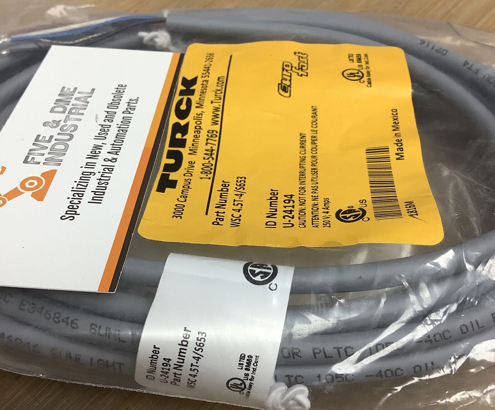 Turck WSC 4.5T-4/S653 ERUO FAST Cable/Cordset U-24194 (GR127)