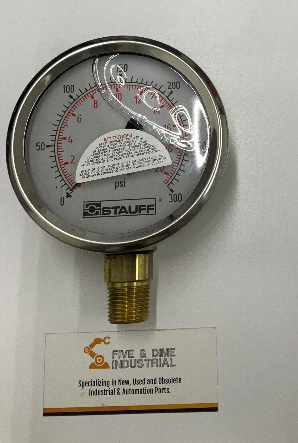 STAUFF STNA50683 SPG-100-00300-5-S-N08 Fluid Filled Pressure Gauge 300PSI GR211