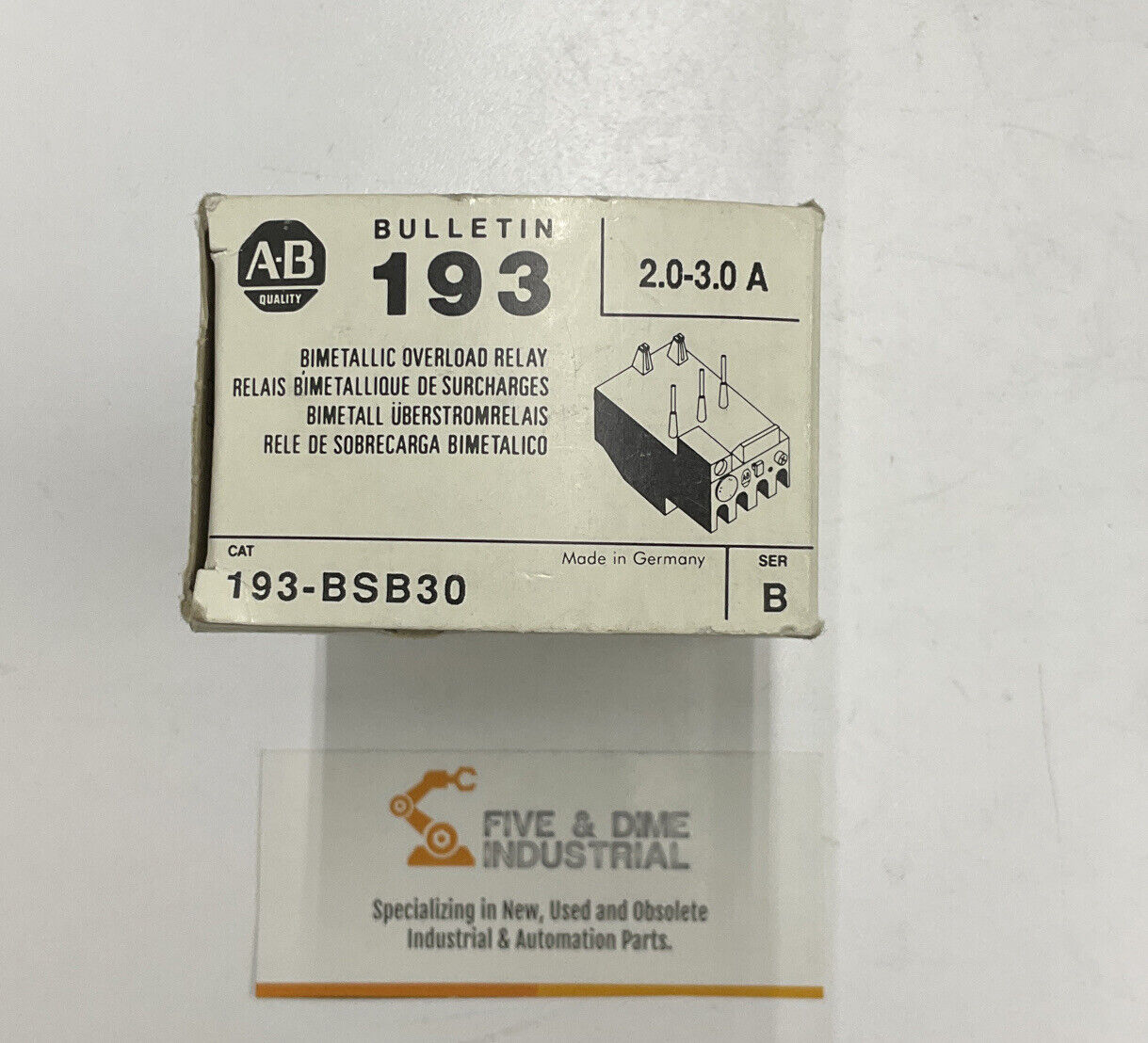 Allen Bradley 193-BSB30 Ser. B Overload Relay 2.0-3.0A w/ 193-BPM1 600V (BL200)