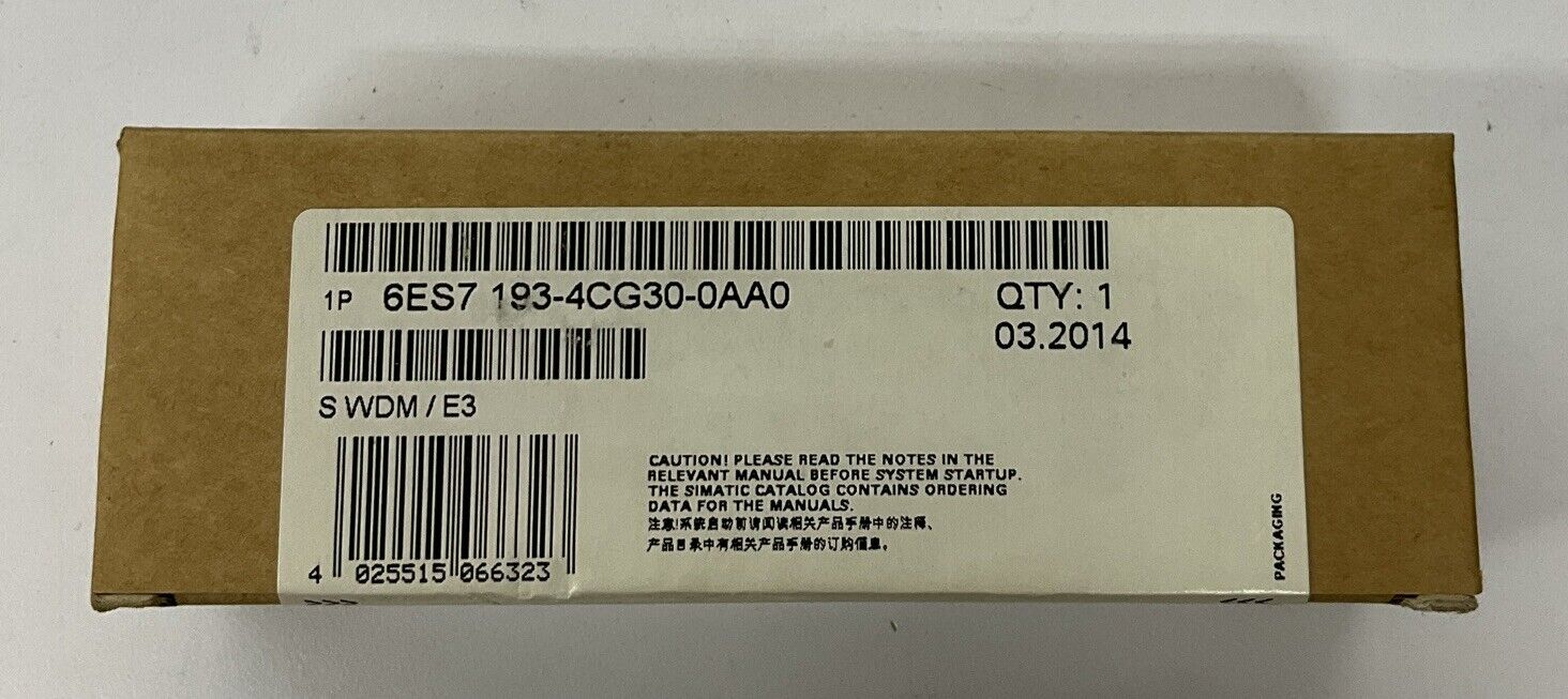 Siemens 6ES7-193-4CG30-0AA0 Factory Sealed Terminal Module (BL274)