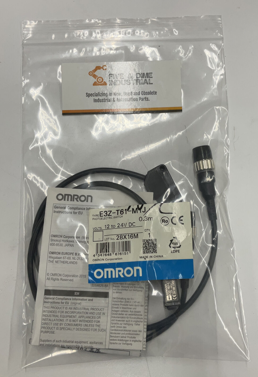 Omron E32-T61-M1J 0.3M Photoelectric Sensor Set. Infared (CL157)