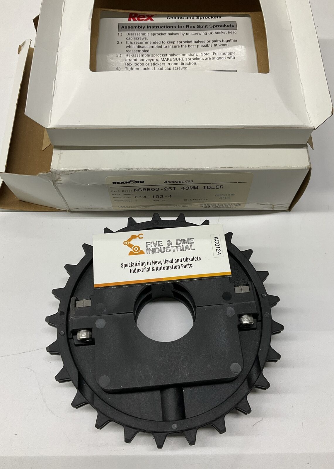 Rexnord 614-192-4 NS8500-25T 40mm MatTop Idler Sprocket (OV161)