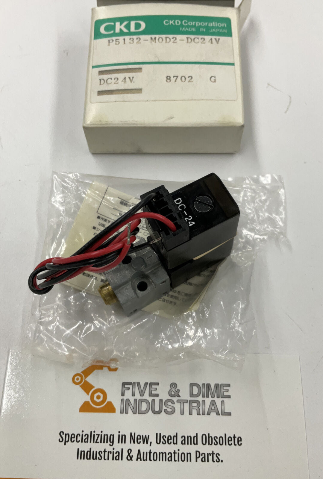 CKD P5132-MOD2-DC24V New Solenoid Valve 24 Vdc with Pig Tail (RE120)