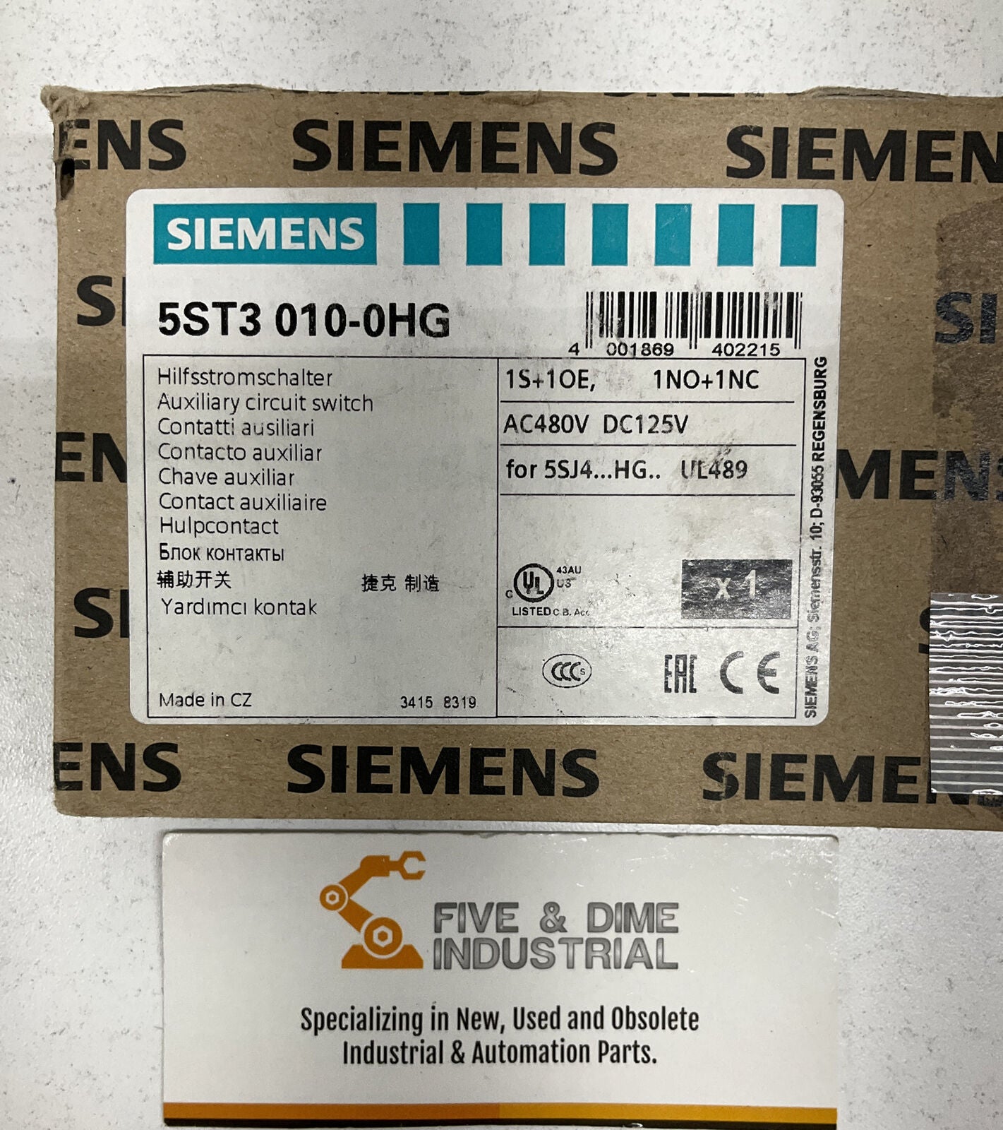 Siemens 5ST3-011-0HG Auxiliary Circuit Switch  (GR150)
