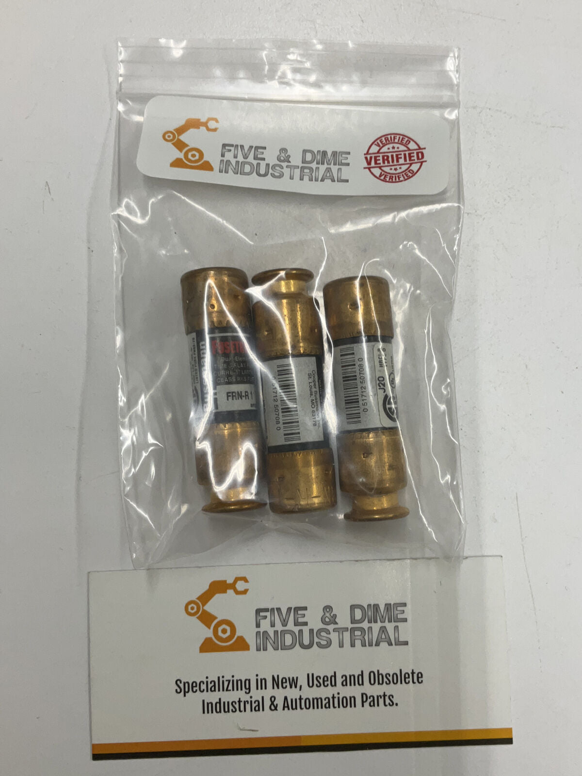 Bussmann Fusetron FRN-R-1 Lot of (3) Fuses 1A (RE121)