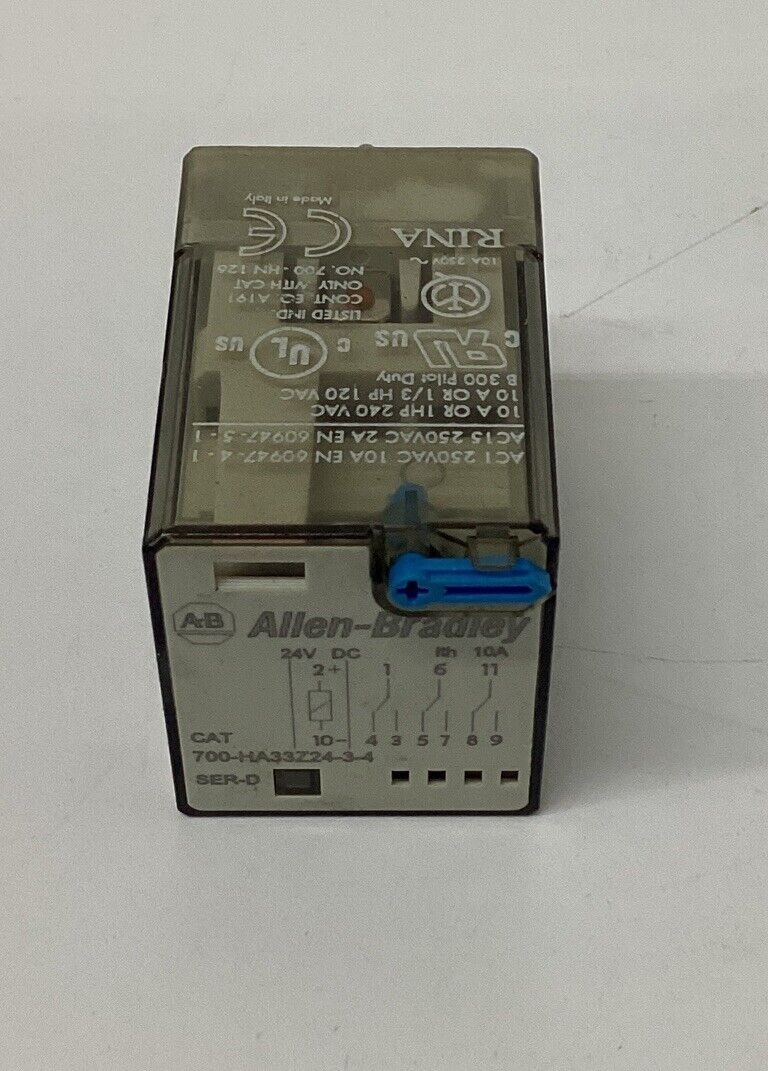 Allen Bradley 700-HA33Z24-3-4 Ser. D 11-Pin Relay 24VDC Coil (CL150)