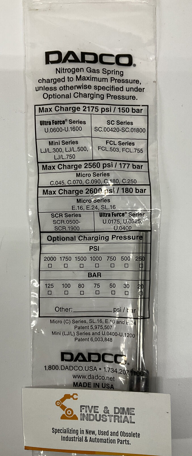 Dadco   C.045.080 Nitrogen Gas Spring (CL131)