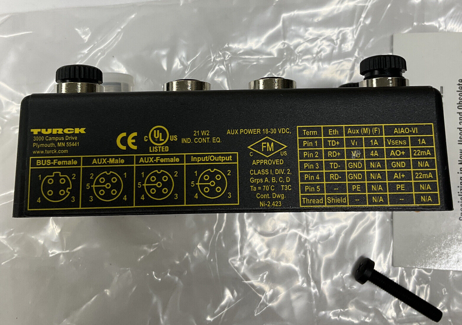 Turck BLCEN-4M12MT-4AI4AO-VI / 6811451 New Multiprotocol FieldBus Station  RE214