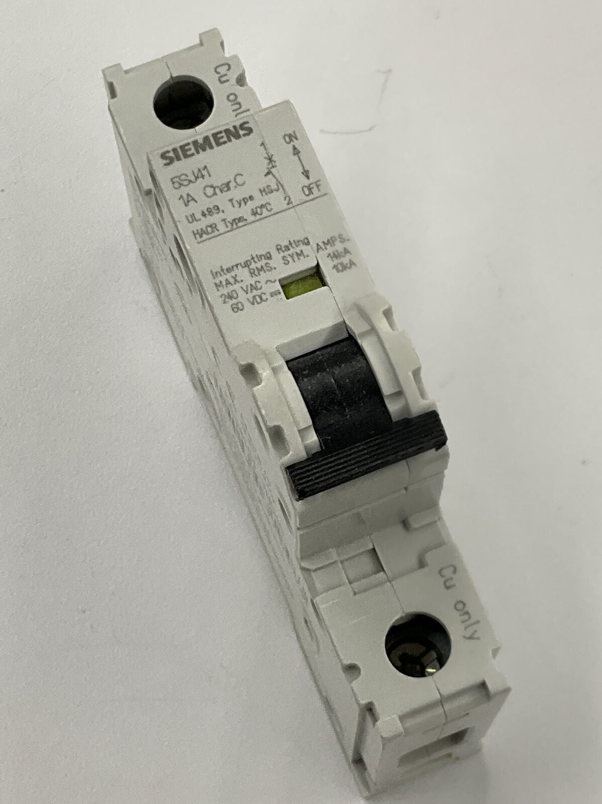 Siemens New 5SJ4101-7HG40 1 Amp Type HSJ Circuit Breaker DIN Mount (BL245)