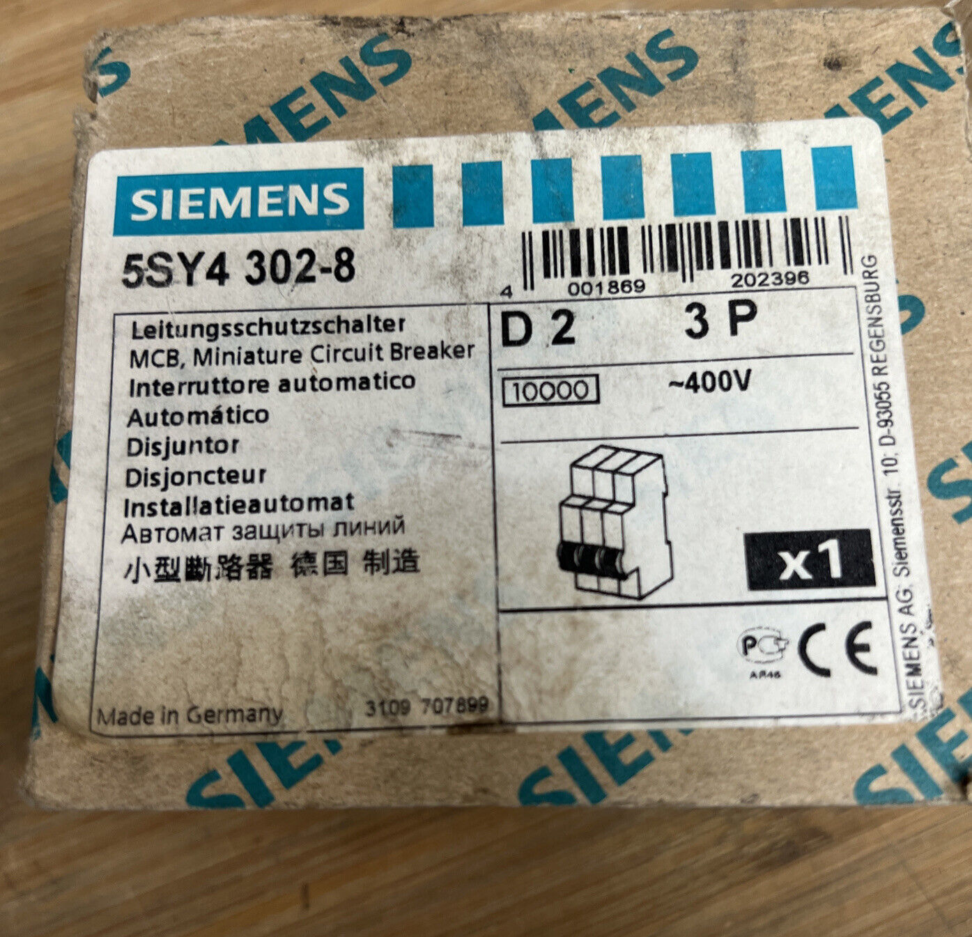 Siemens 5SY4302-8 Circuit Breaker 3P 2A 5SY43MCB D2 (GR133)