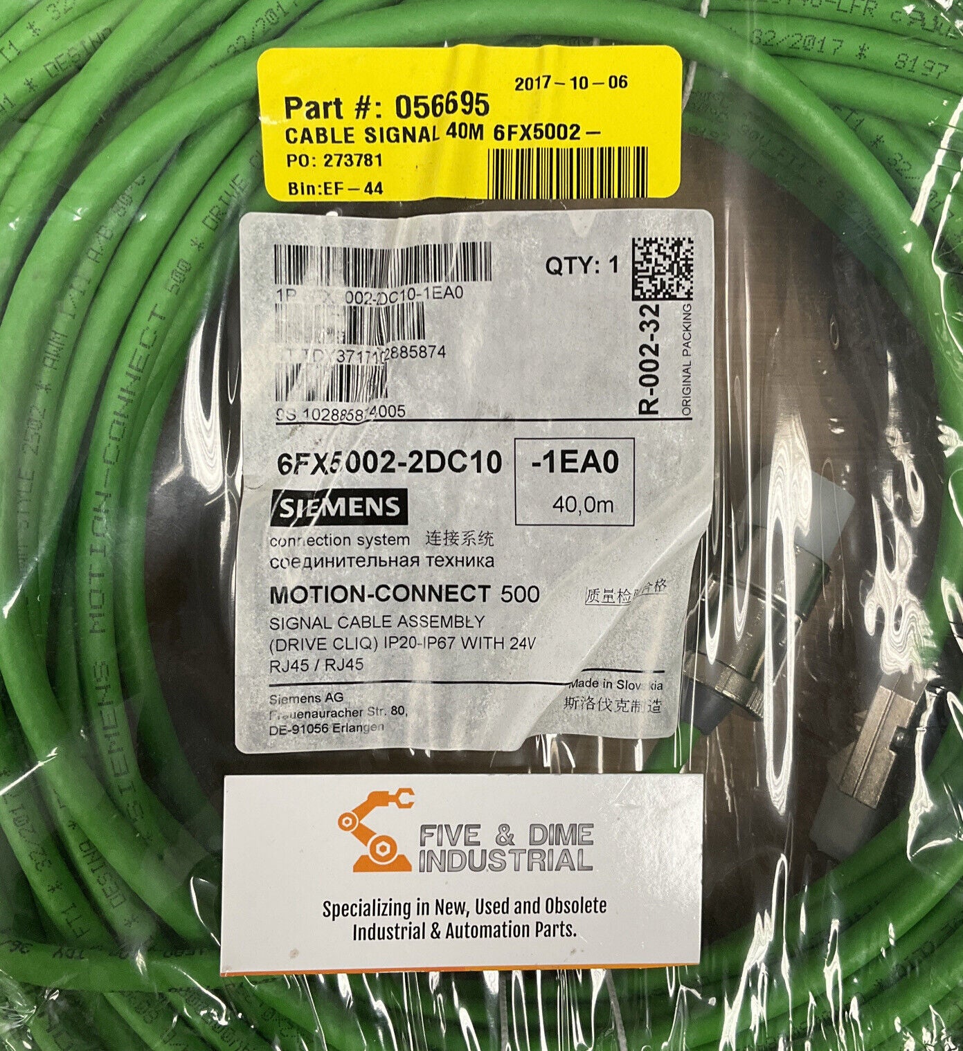 Siemens 6FX5002-2DC10-1EA0 40M Motion-Connect Cable (CBL111)