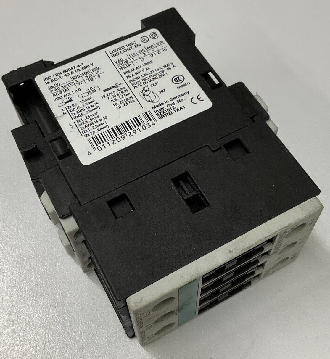 Siemens 3ZT1926-1BB00 / 60947-4-1 Motor Started and Varistor (CL194)