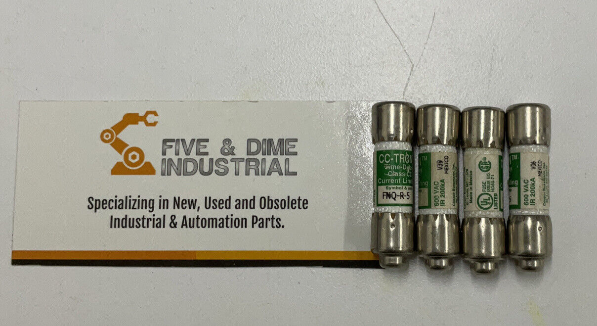 Bussmann CC-Tron FRQ-R-5 Lot of (4) Class CC Time Delay Fuse 5A (CL148)