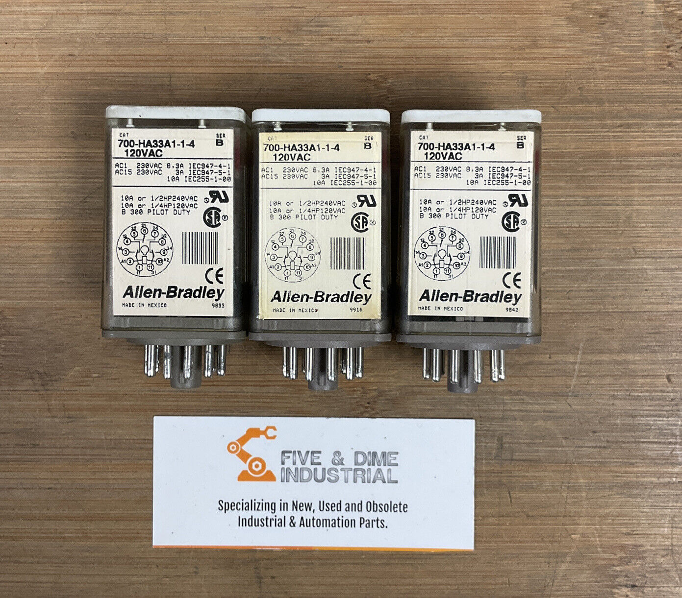 Allen Bradley 700-HA33A1 1-1-4 Lot of 3  Relays 120VAC (BK111)