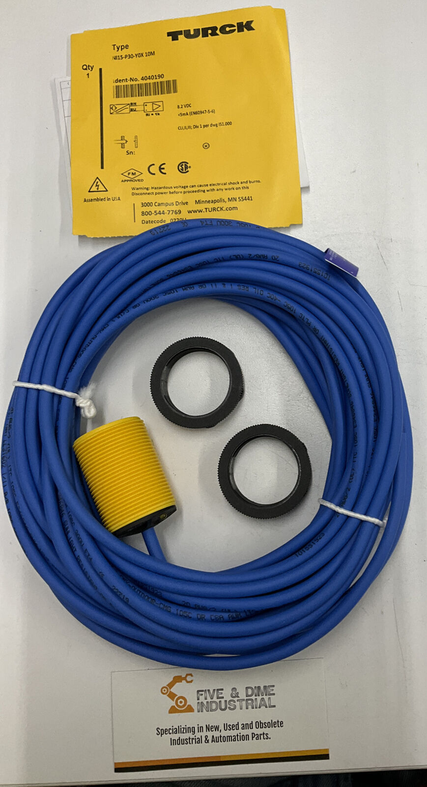 Turck NI15-P30-Y0X 10M 8.2 VDC Proximity Sensor (CBL104)