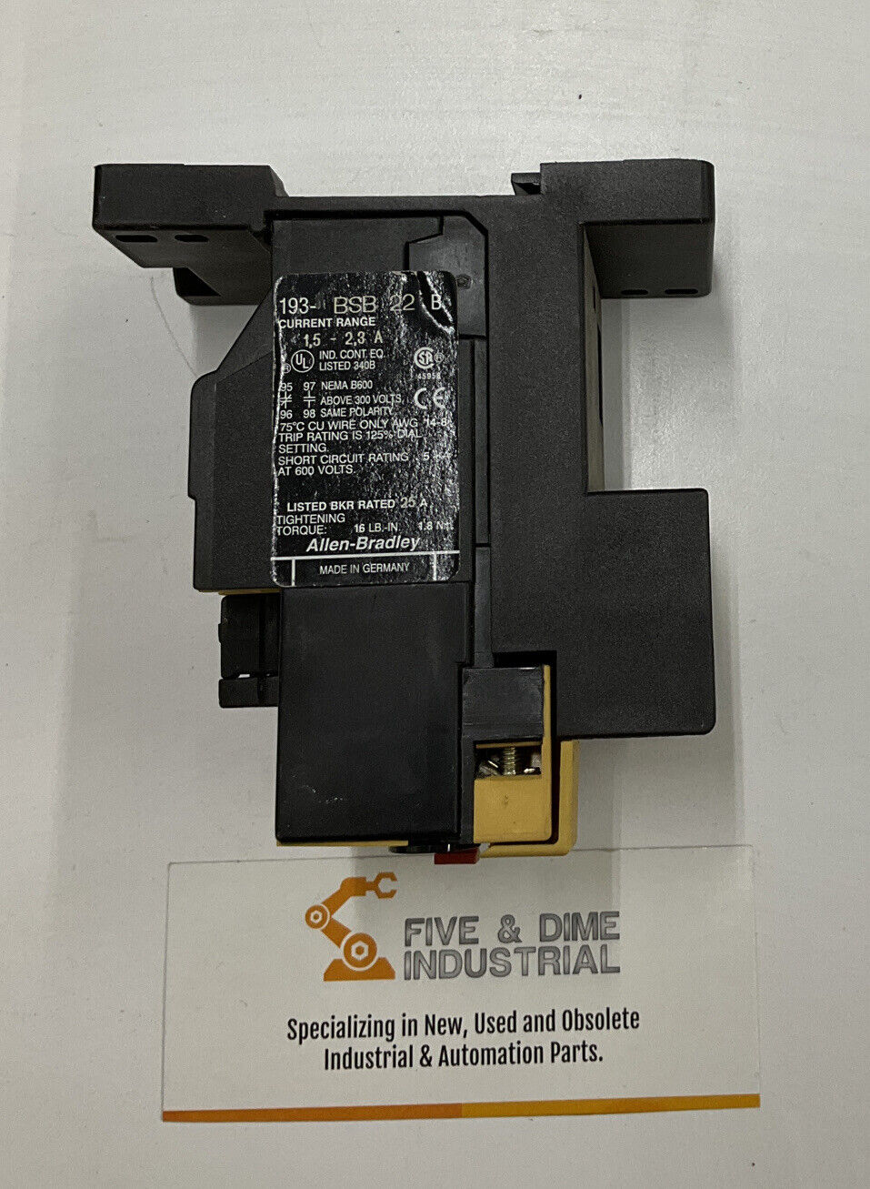 Allen Bradley 193-BSB22 Ser. B Overload Relay 1.5-2.3A w/ 193-BPM1 Adapter CL126