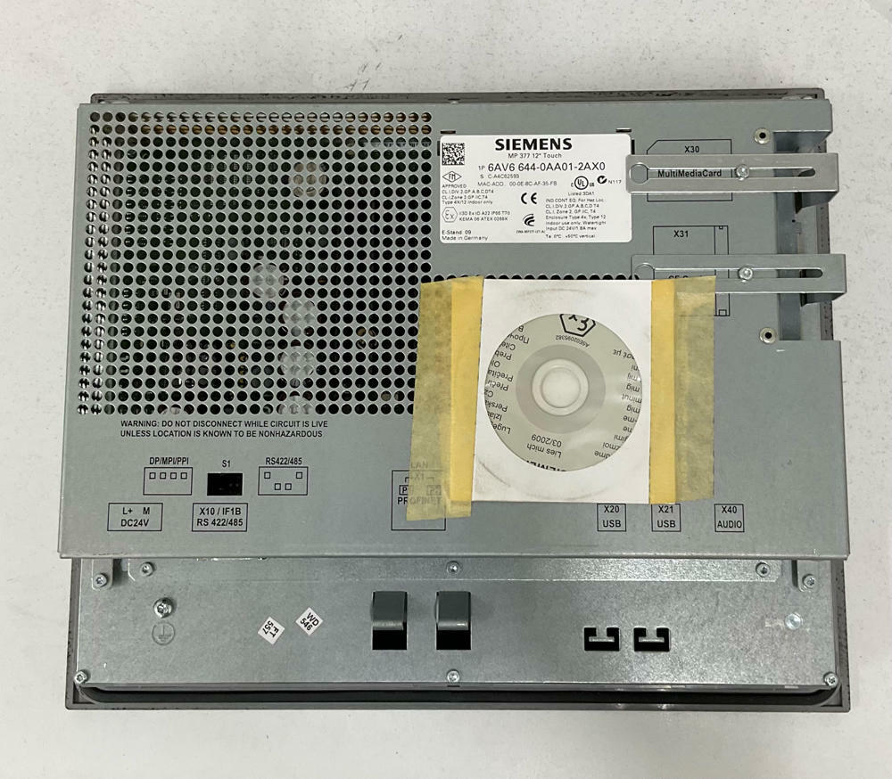 Siemens Simatic 6AV6 644-0AA01-2AX0 MP 377 12" Touch HMI