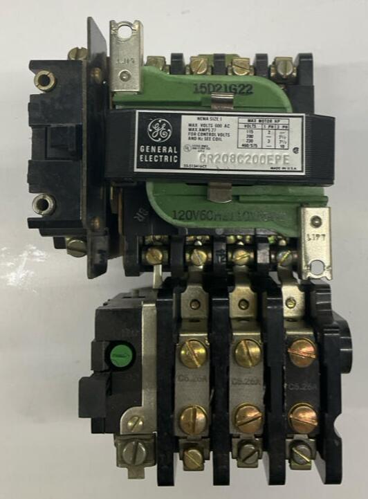 GE CR208C200EPE NEMA Size 1 110/120VAC Contactor Assembly