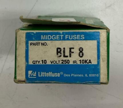 Littlefuse BLF-8 Box of 10 8-AMP, 250VAC Fuses - 0