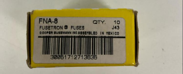 Bussman Fusetron FNA-8 Box of 10 Dual Element Fuses 8-AMP 125VAC - 0