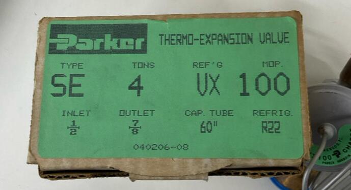 Parker SE4VX100 Thermo-Expansion Valve R22 1/2" Inlet 7/8" Outlet